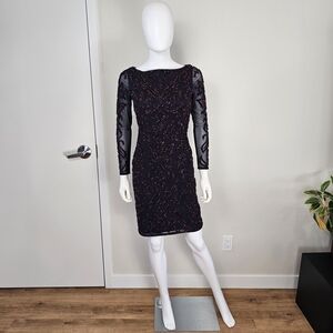 Reiss Siren Embelished Navy Blue and Deep Burgundy Red Sz 2